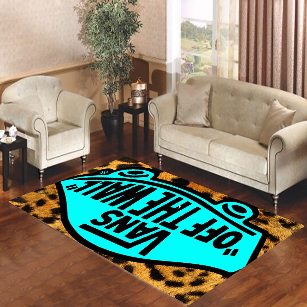 vans off the wall leopard Living room carpet rugs - Coverszy